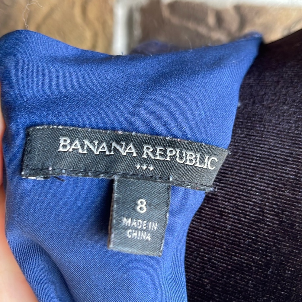 Banana Republic Blue Linen Blend Chambray Wide Leg Cropped Jumpsuit - Picture 8 of 14